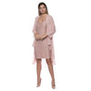 Cocktail Dresses Short Chiffon Jacket Sequin Dress Blush
