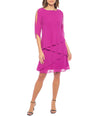 Cocktail Dresses A Line Short Cocktail Tiered Dress Fuchsia