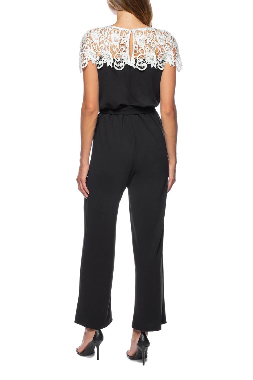 Jumpsuit Lace Long Formal Jumpsuit Ivory Black