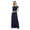 Formal Dresses Long Off Shoulder Formal Beaded Dress Navy