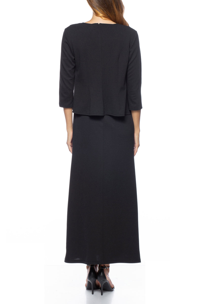 Mother of the Bride Dresses Sequin Long Mother of the Bride Jacket Dress BLACK