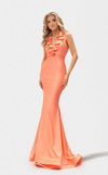 PromDresses Long Mermaid Fit Ruffle Prom Dress Light Coral