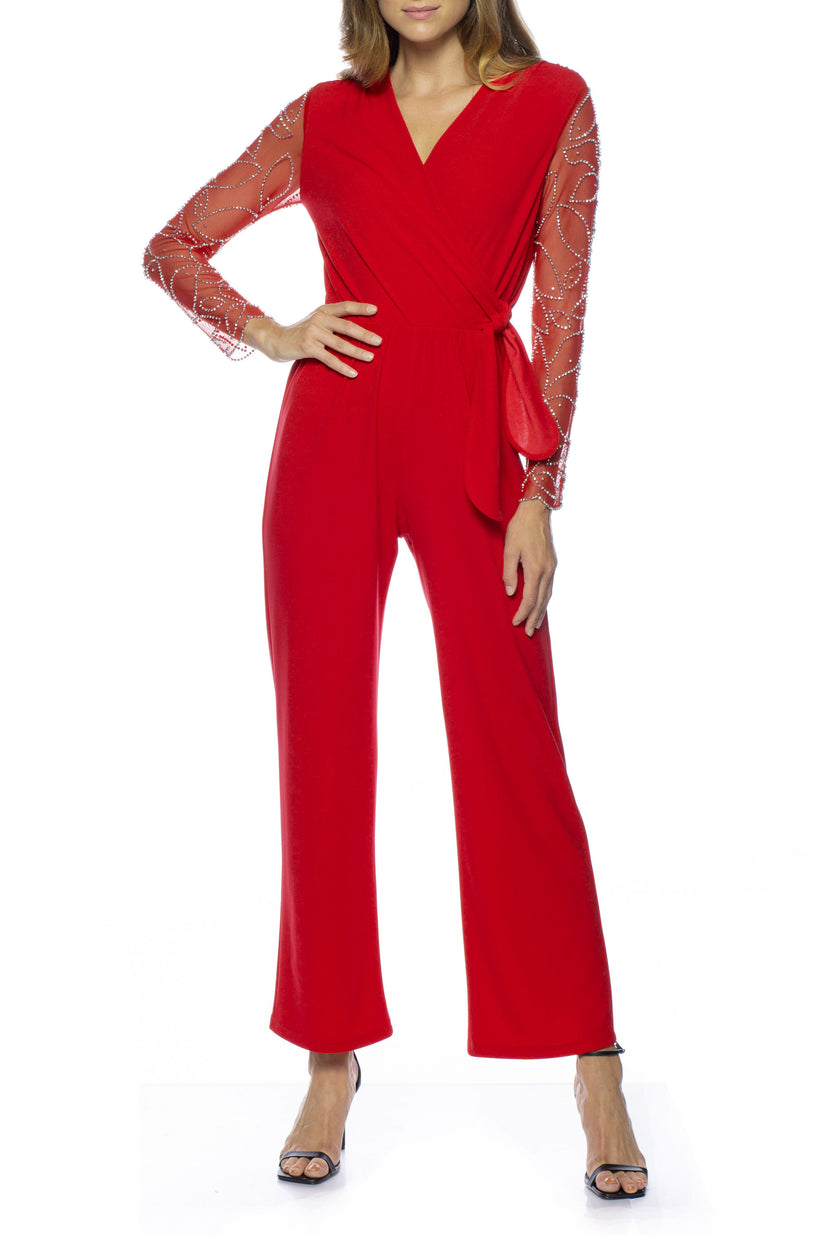 Jumpsuit Long Formal Elastic Jumpsuit RED
