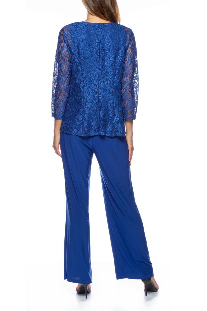 Pant Suit Long Formal Jacket Pant Suit ROYAL SAPPHIRE