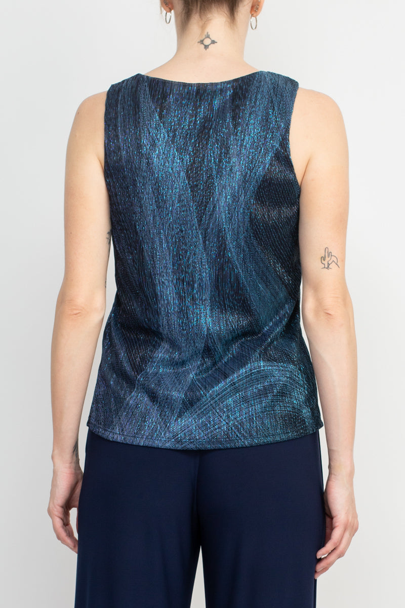 Pant Suit Long Formal Metallic Jacket Pant Suit NAVY MULTI