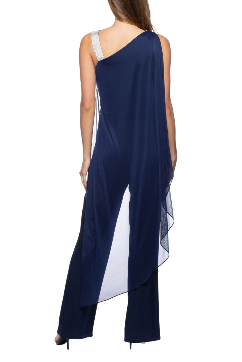 Jumpsuit Long Formal Cape Jumpsuit  NAVY