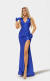 Prom Dresses Fitted Slit Long Formal Dress Royal