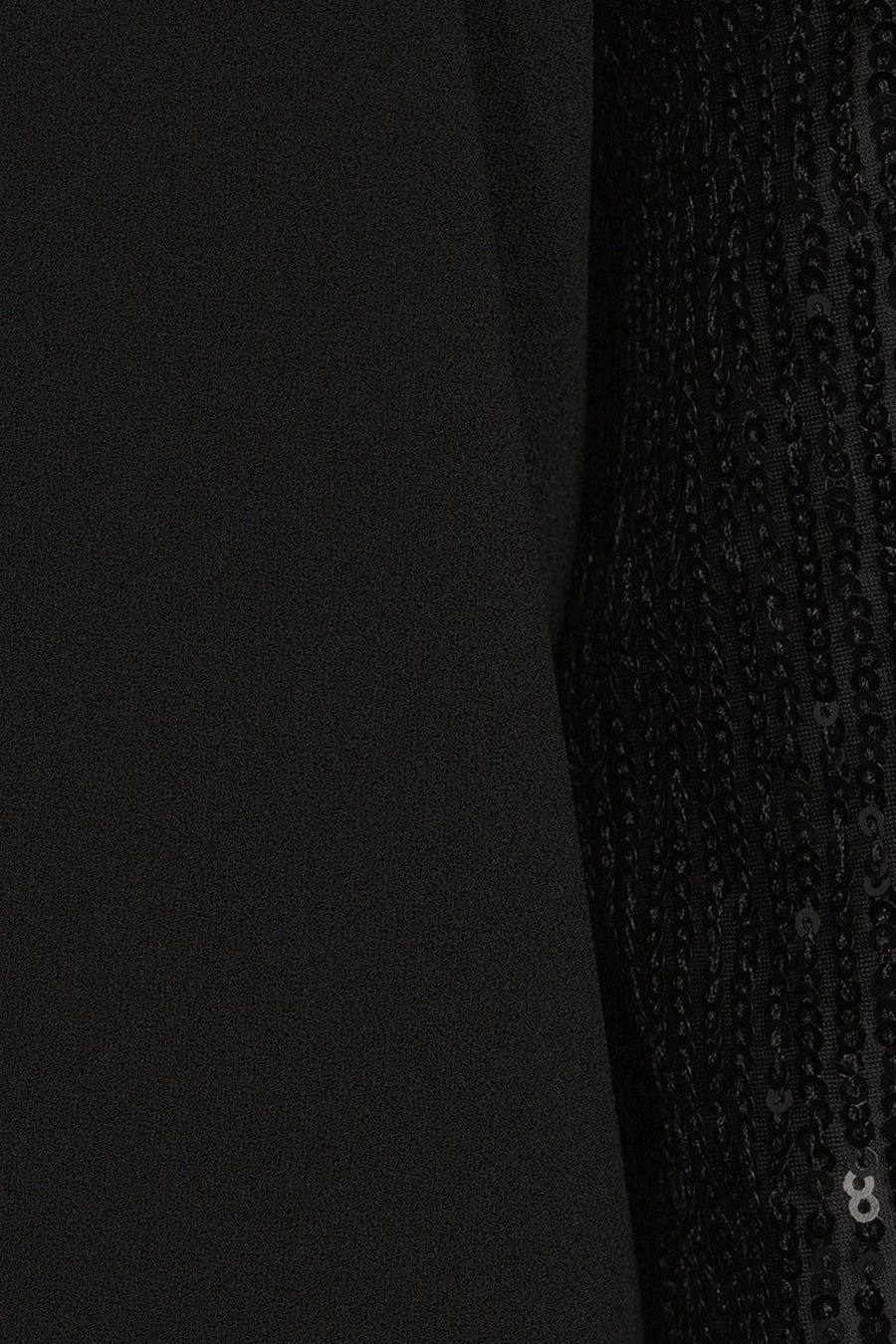 Pant Suit Sequin Sleeves Pullover Scuba Crepe Pant Set Black