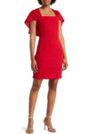 Cocktail Dresses Short Capelet Sleeve Cocktail Dress  RED