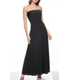 Formal Dresses Long Strapless Crepe Dress Black