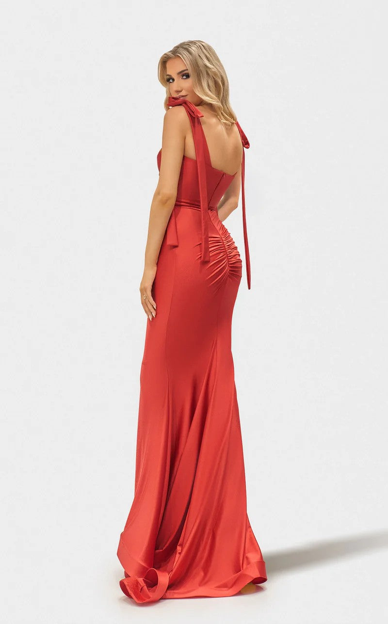 Prom Dresses Long Mermaid Fit Formal Evening Dress Dark Orange