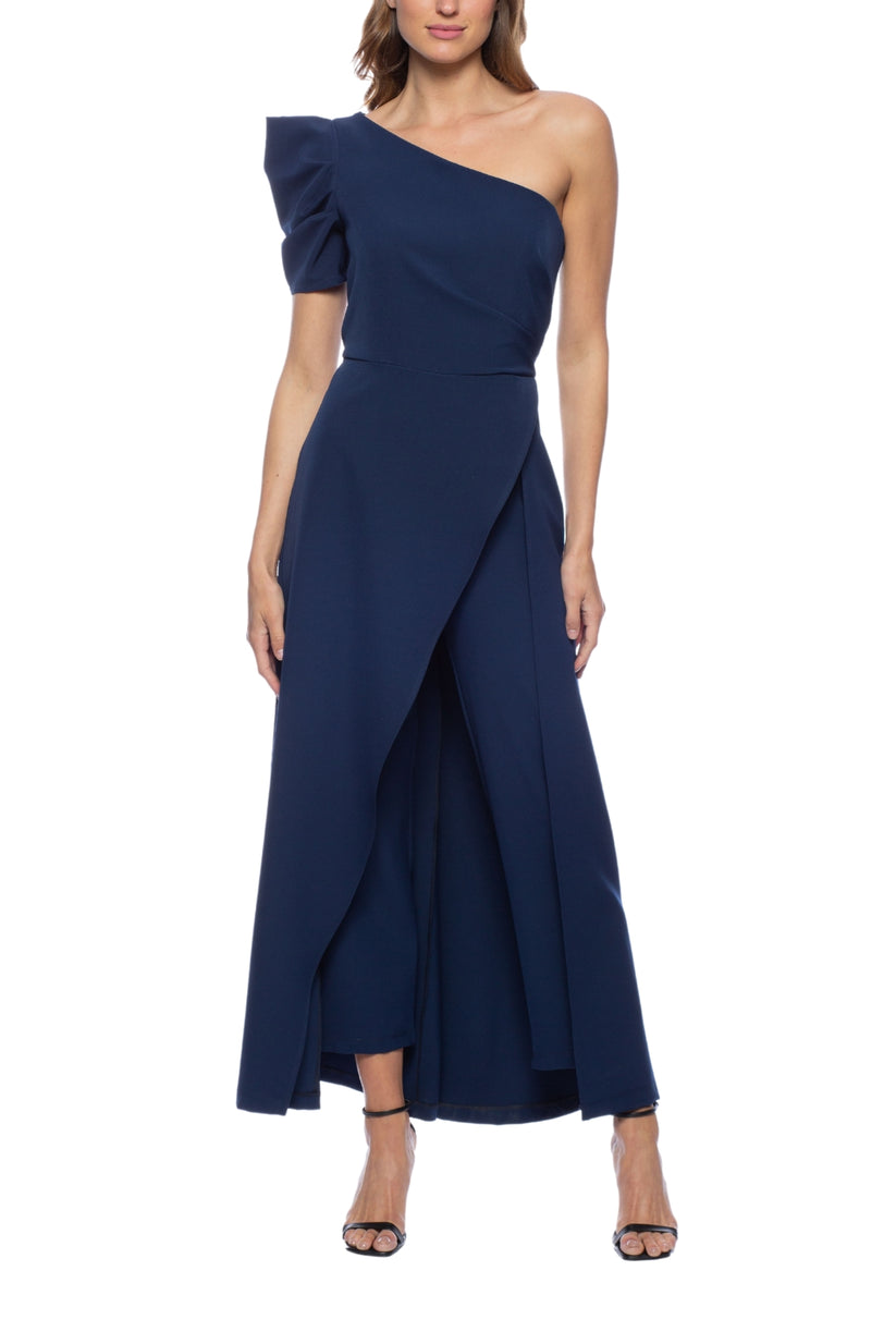 Jumpsuit Long Formal Puff Sleeve Jumpsuit Navy