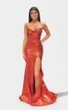 Prom Dresses Fitted Slit Long Formal Prom Dress Red