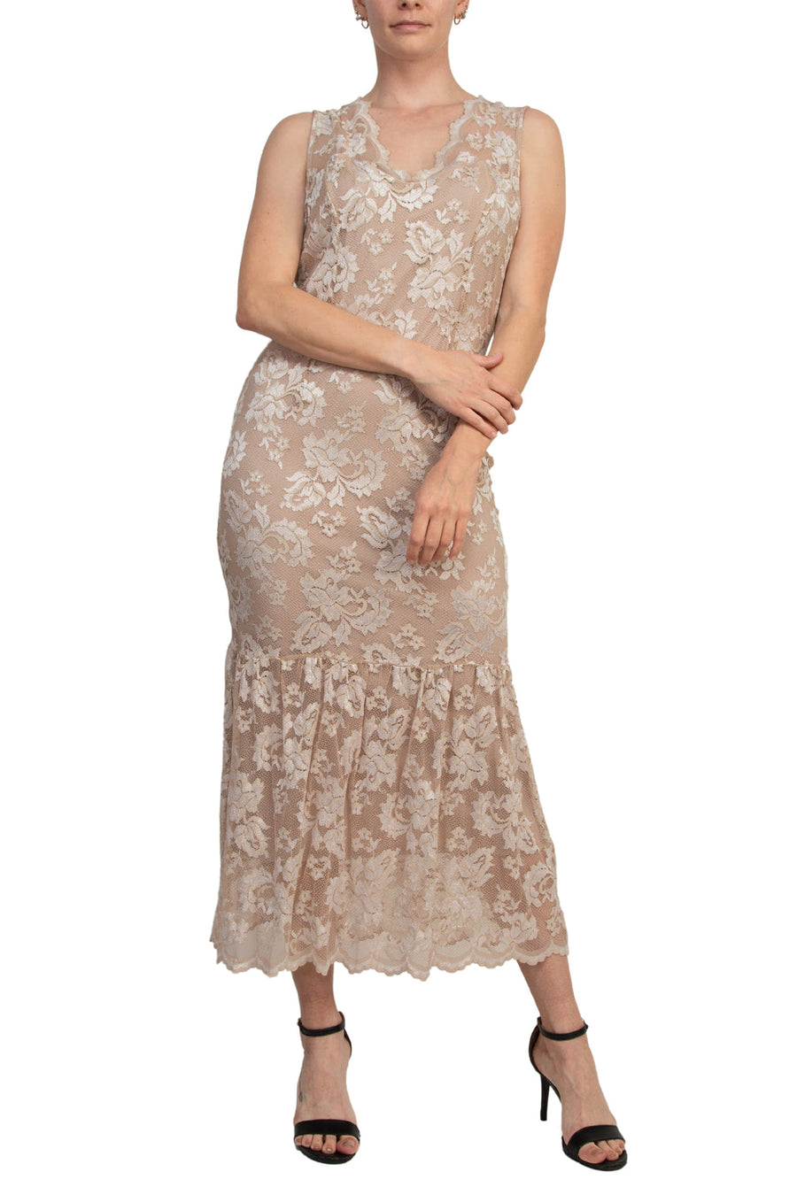 Cocktail Dresses A Line Lace Midi Cocktail Dress Champagne