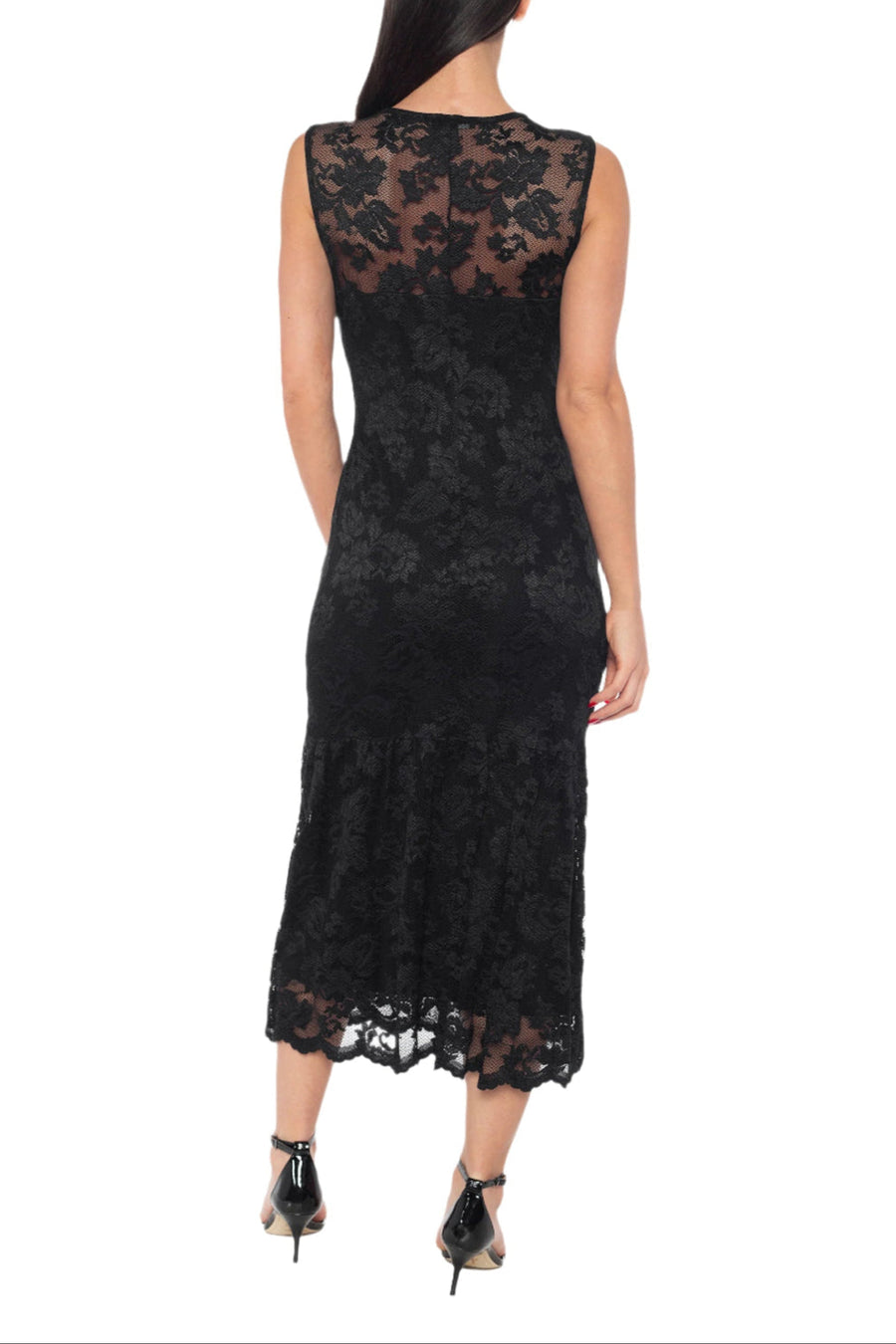 Cocktail Dresses A Line Lace Midi Cocktail Dress Black