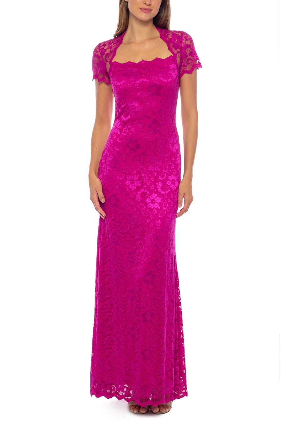 Formal Dresses A Line Long Lace Formal Evening Dress Fuchsia