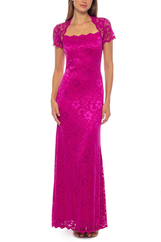 Formal Dresses A Line Long Lace Formal Evening Dress Fuchsia