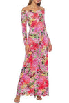 Formal Dresses Long Formal Floral Print Maxi Dress Pink Multi