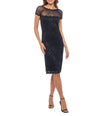 Cocktail Dresses Short Fitted Lace Knee Length Cocktail Dress Black