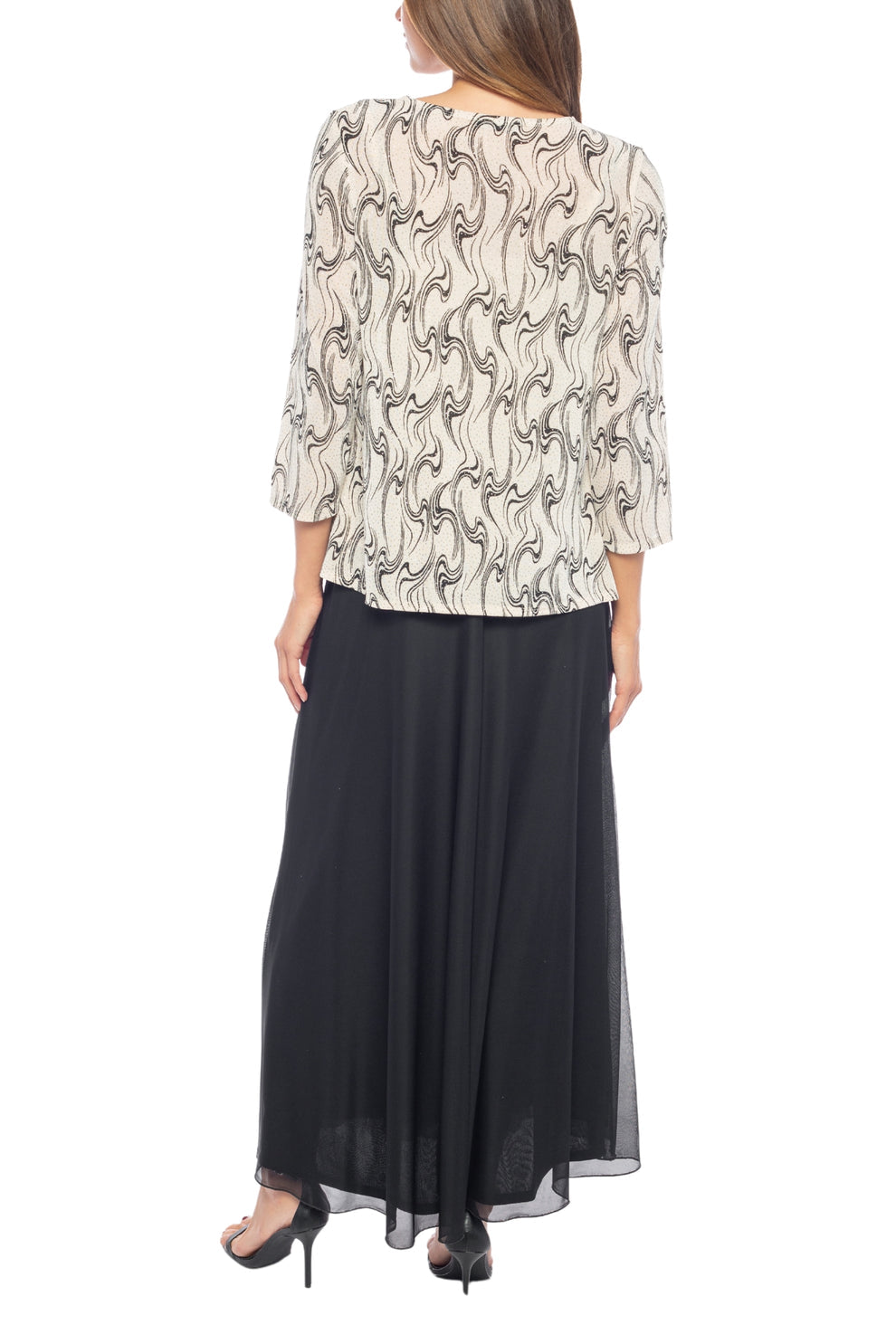 Mother of the Bride Dresses Two Piece Long Mother of the Bride Formal Dress Blush Black