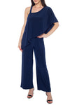 Jumpsuit Formal Long Flutter Sleeve Jumpsuit Navy