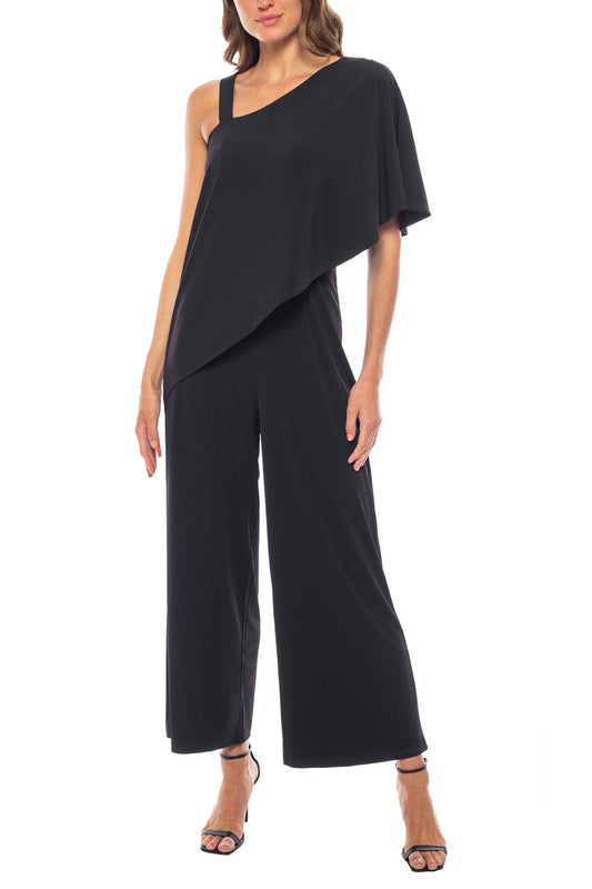 Jumpsuit Formal Long Flutter Sleeve Jumpsuit Black
