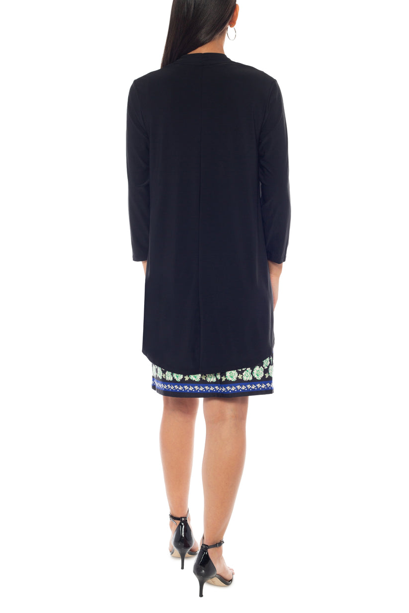 Cocktail Dresses Short Cocktail Floral Print Dress Black Multi