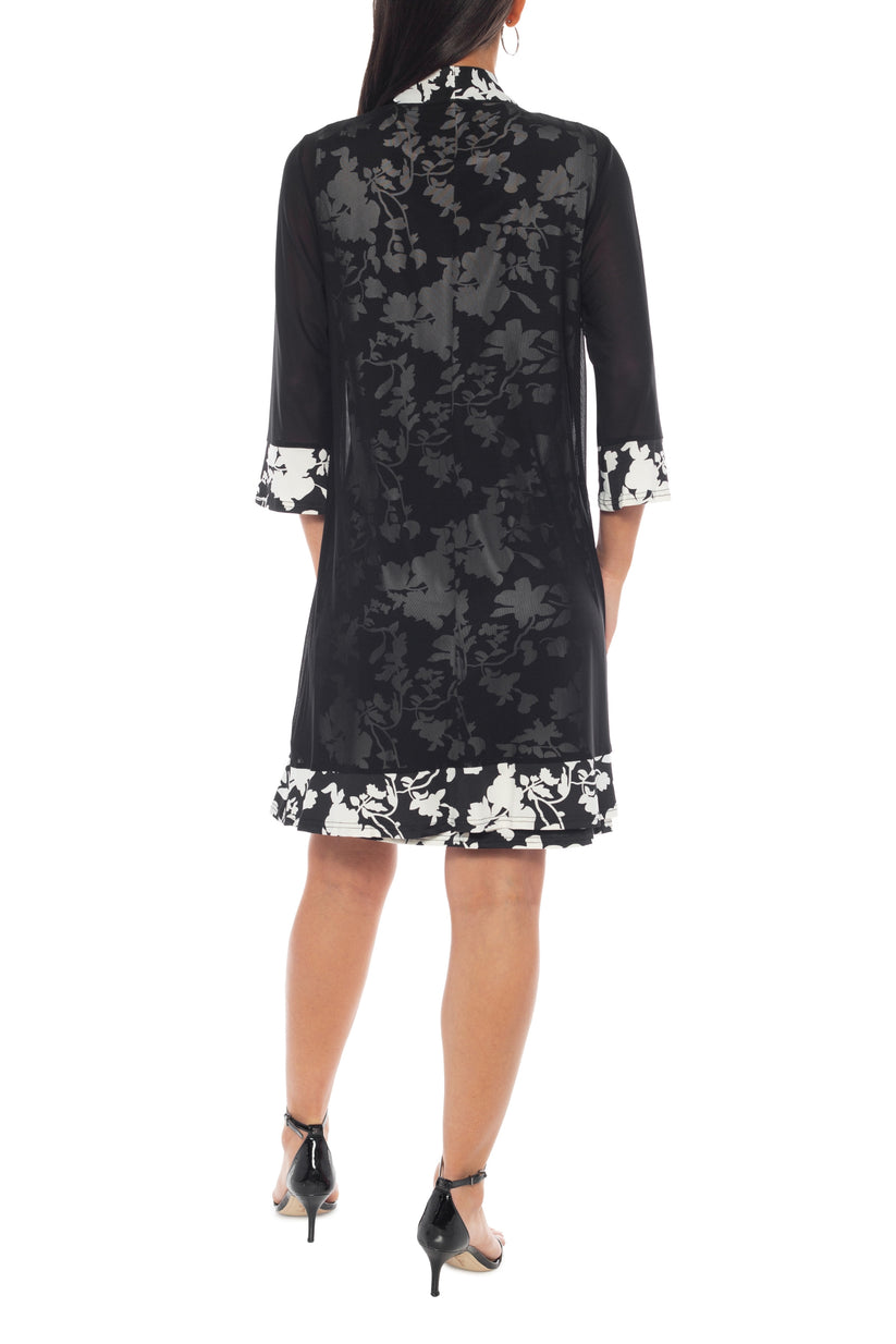 Cocktail Dresses Short Floral Cocktail Dress Black White