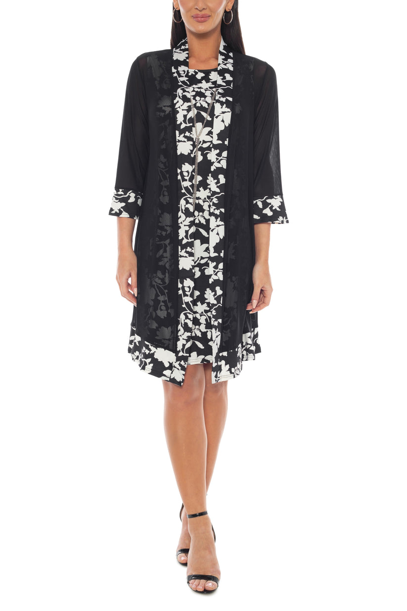 Cocktail Dresses Short Floral Cocktail Dress Black White