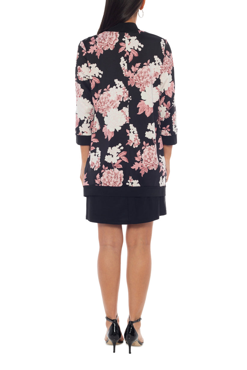 Cocktail Dresses Short Cocktal Floral Print Jacket Dress Pink Multi