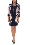 Cocktail Dresses Short Cocktal Floral Print Jacket Dress Pink Multi