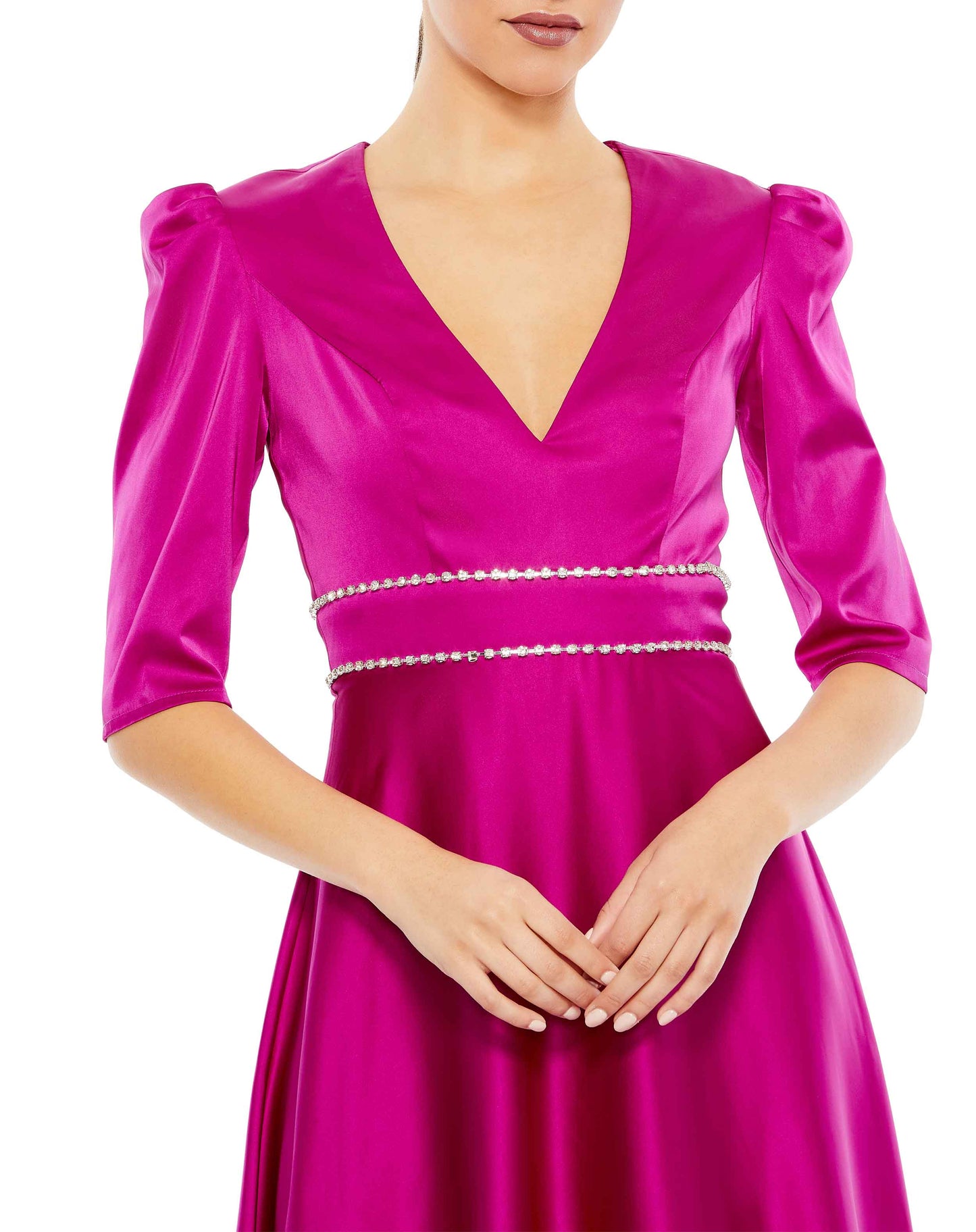Cocktail Dresses Flowy A Line Cocktail Midi Dress Fuchsia