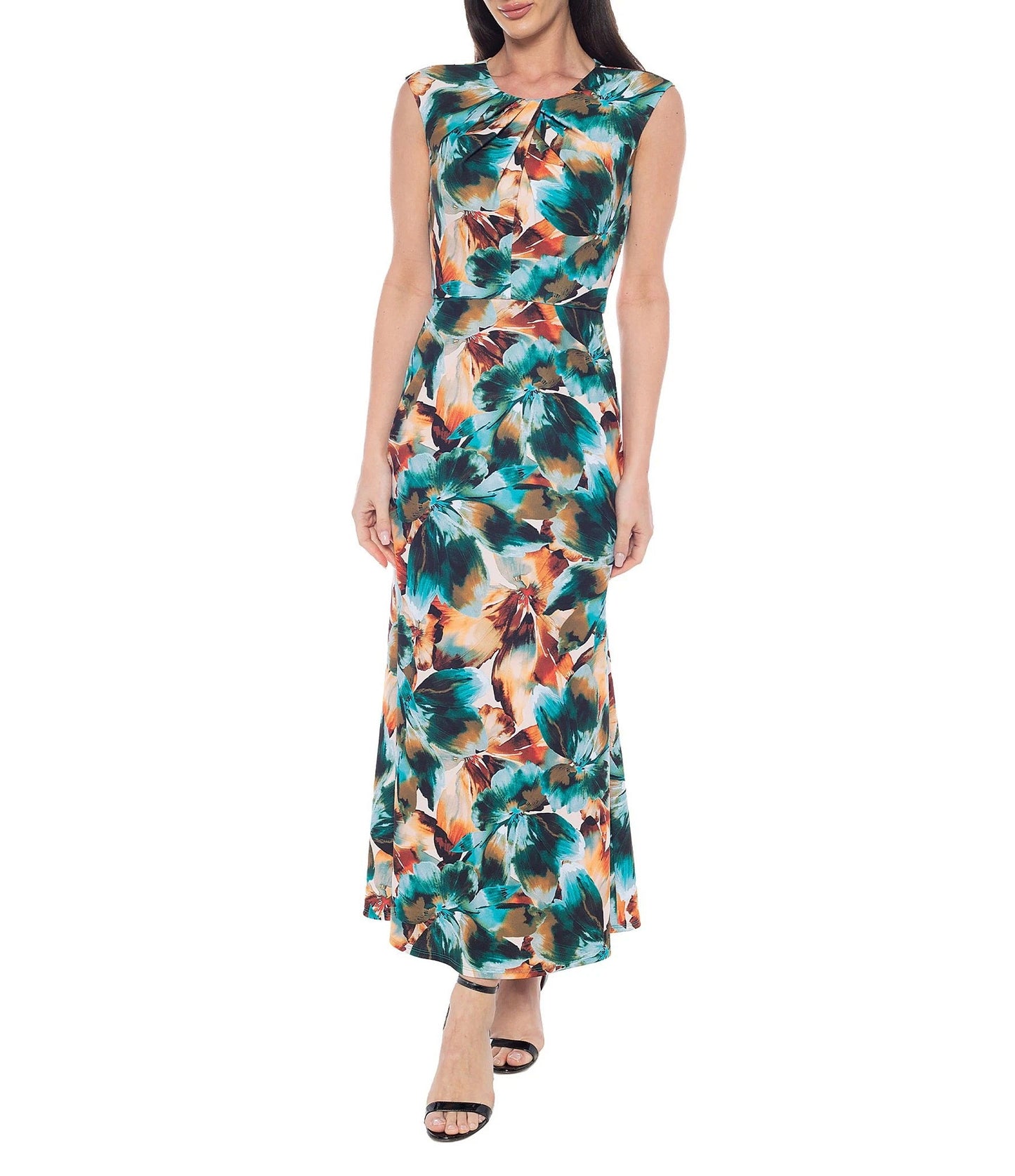 Cocktail Dresses Floral Printed Maxi Dress Turquiose/Multi