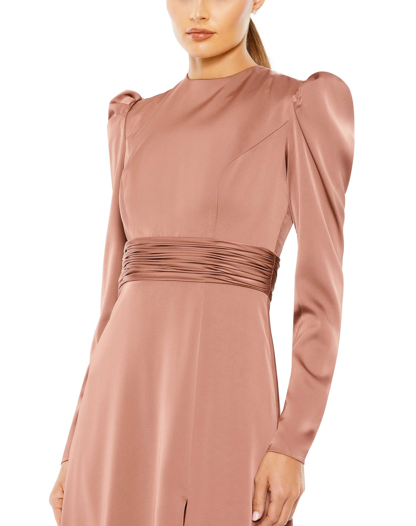 Cocktail Dresses Long Sleeve Cocktail Midi Dress Mauve