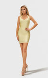 Cocktail Dresses Mini Cocktail Fitted Short Dress Pale Yellow