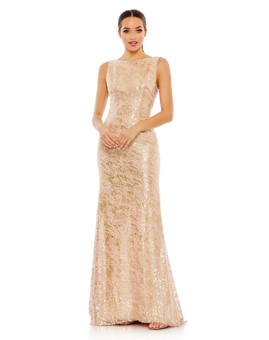 Formal Dresses Sequin Long Formal Fitted Prom Dress Blush