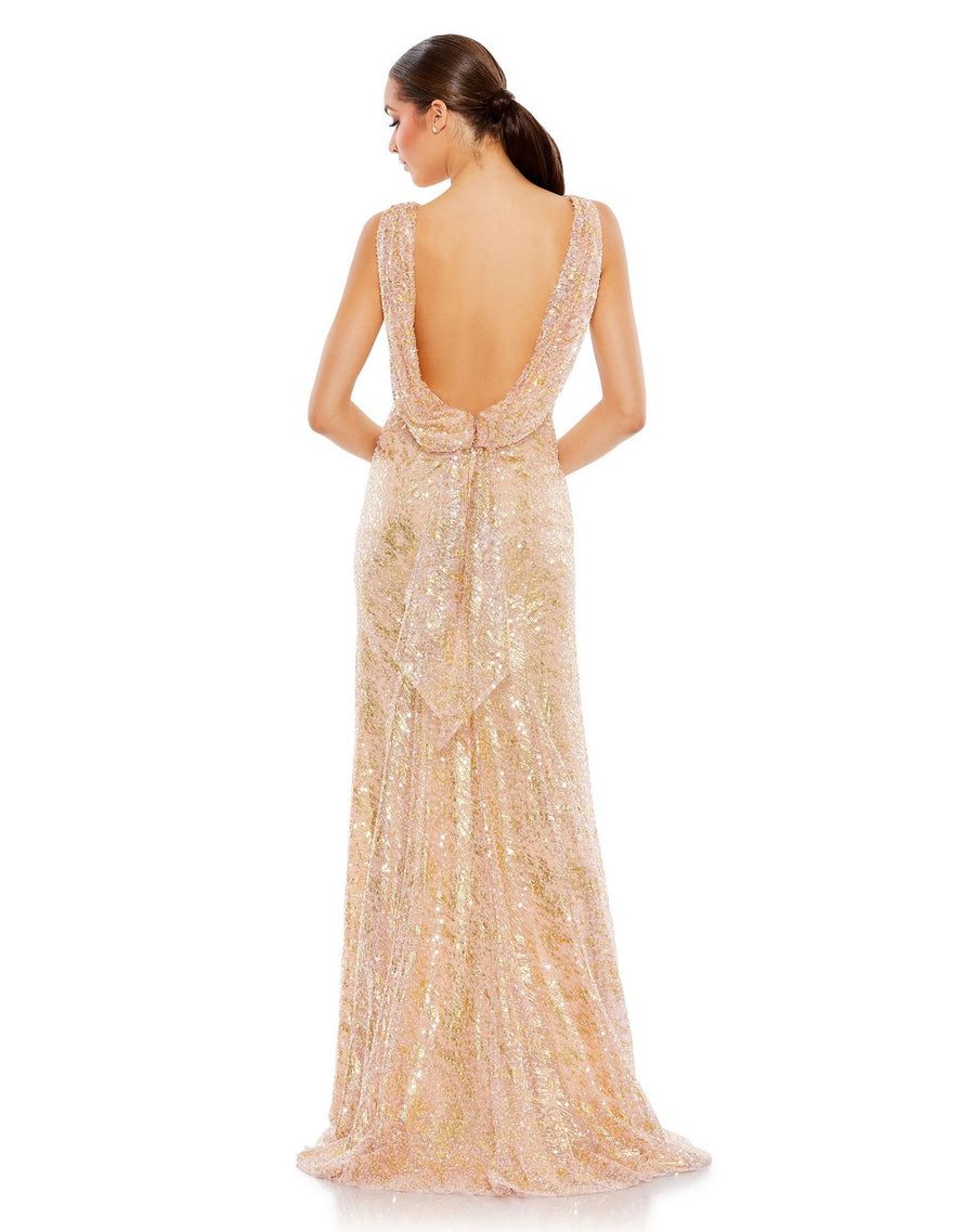 Formal Dresses Sequin Long Formal Fitted Prom Dress Blush