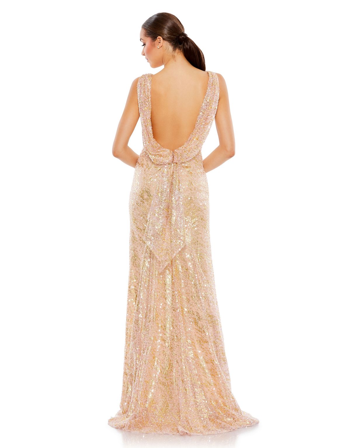 Formal Dresses Sequin Long Formal Fitted Prom Dress Blush