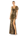 Formal Dresses Formal Mettalic Long Prom Dress Antique Gold