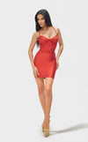 Cocktail Dresses Short Fitted Strappy Mini Cocktail Dress Dark Orange