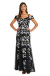 Formal Dresses Long Formal Floral Evening Dress Black/Multi