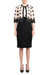 Cocktail Dresses Polka Dot Printed Knee Length Jacket Dress Blush Black
