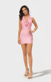Cocktail Dresses Short Ruffle Fitted Cocktail Mini Dress Light Pink