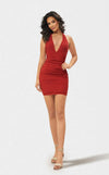 Cocktail Dresses Short Fitted Glitter Mini Cocktail Dress Red