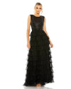 Prom Dresses Long Sleeveless Ruffled Tiered Prom Dress Black