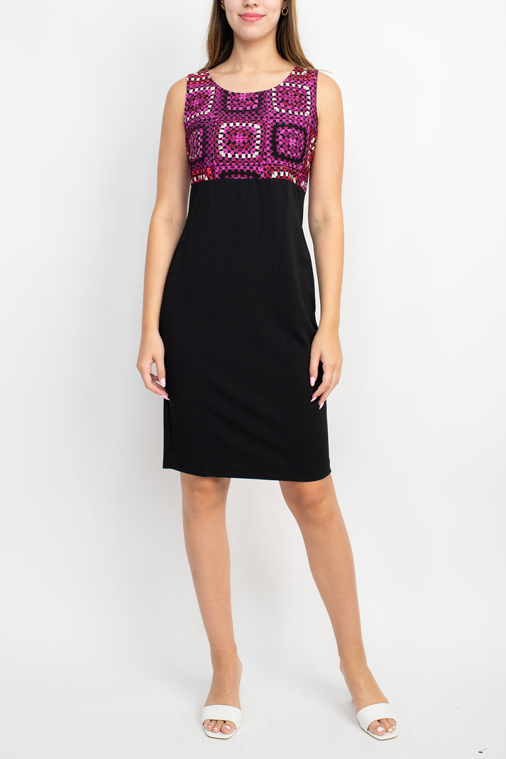 Cocktail Dresses Printed Short Cocktail Jacket Dress Black Fuchsia