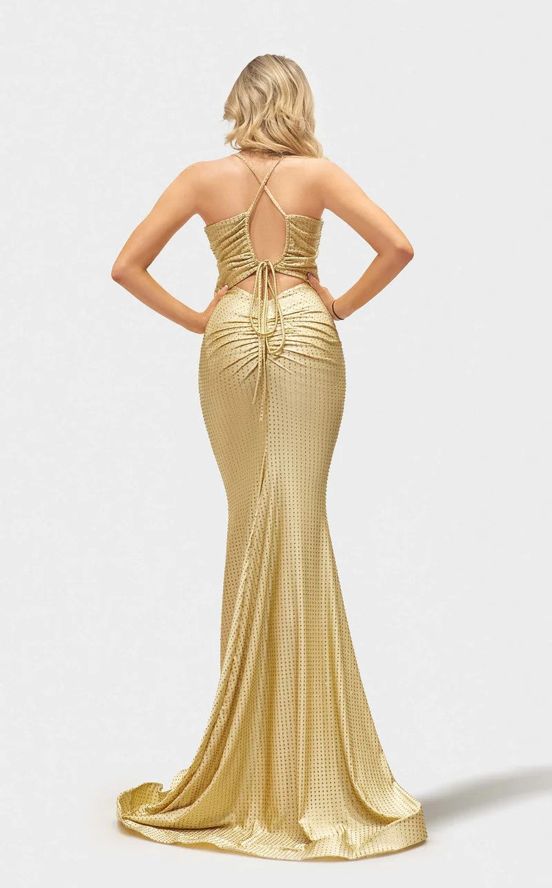 Prom Dresses Fitted Formal Long Prom Dress Beige