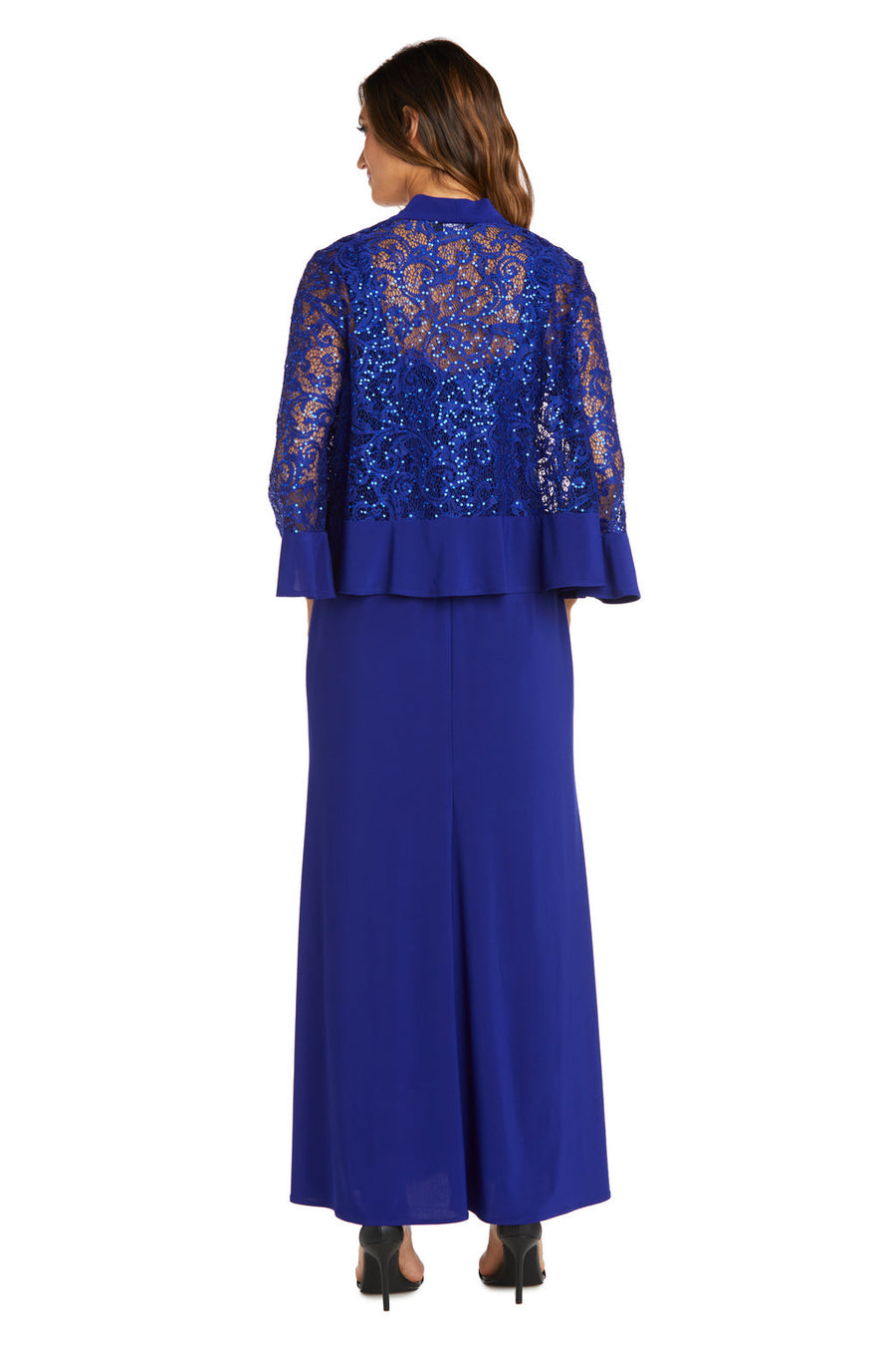 Mother of the Bride Dresses Long Ruffle Sequin Jacket Mother of the Bride Dress Royal