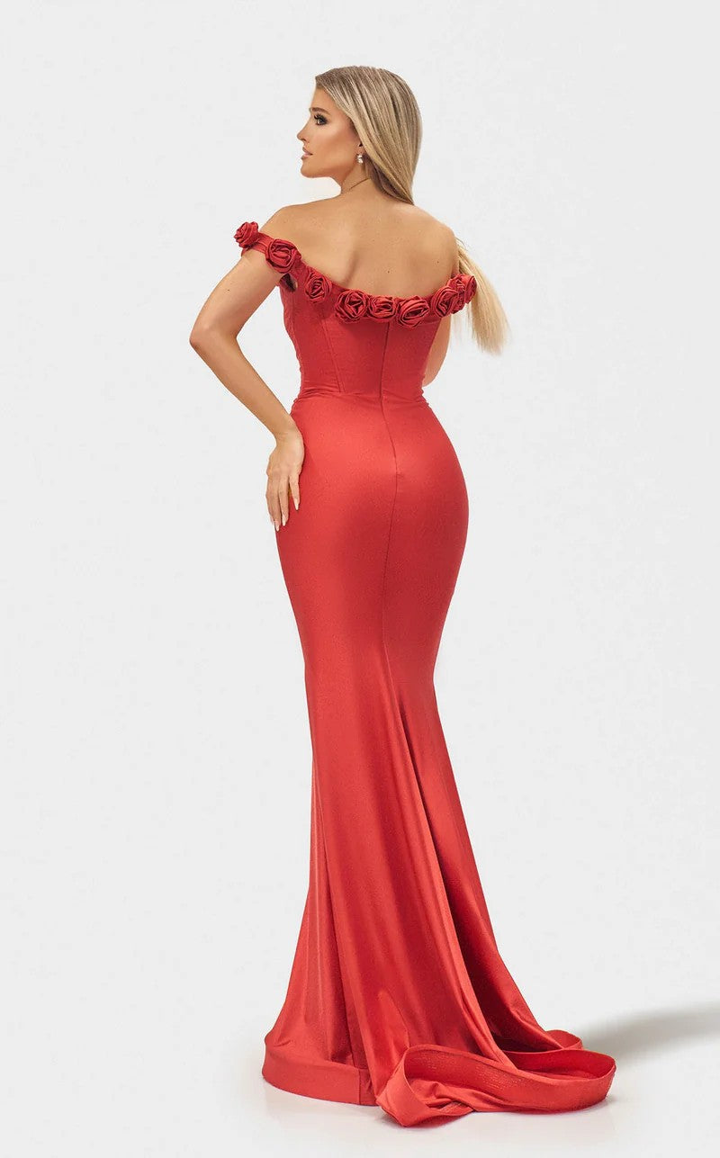 Prom Dresses Prom Fitted Long Formal Evening Dress Dark Orange