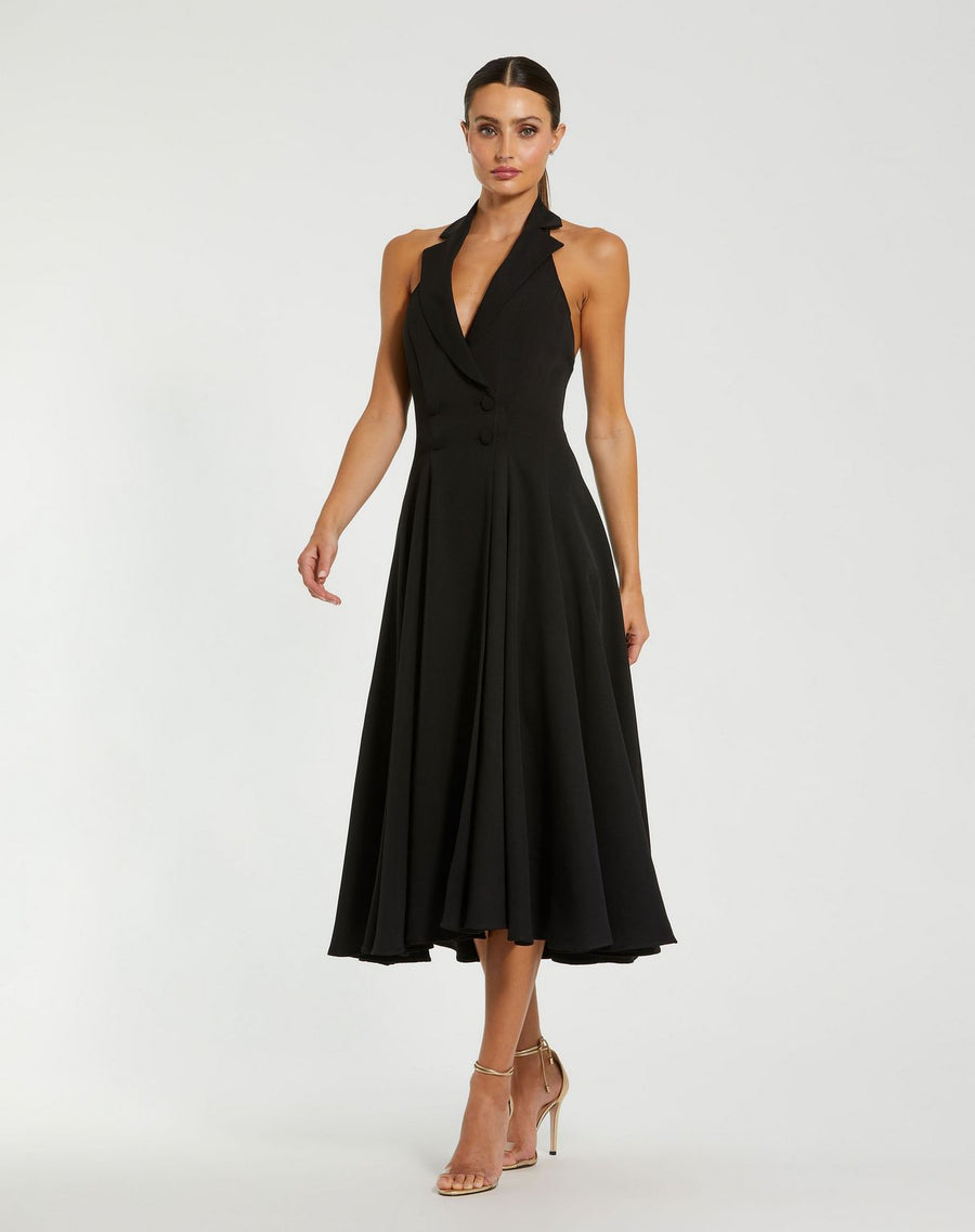 Formal Dresses A Line Tea Length Evening Formal Dress Black